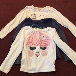 Three long sleeve girl shirts 4T-5T LOT
